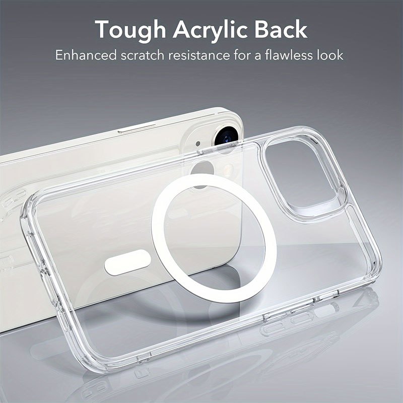 Transparent magnetic phone case, shockproof transparent iPhone case, suitable for iPhone 16promax, 15plus, 14, 13, 12 and 11, four-sided protection for Samsung Galaxy S24 Ultra 23+ 22plus.