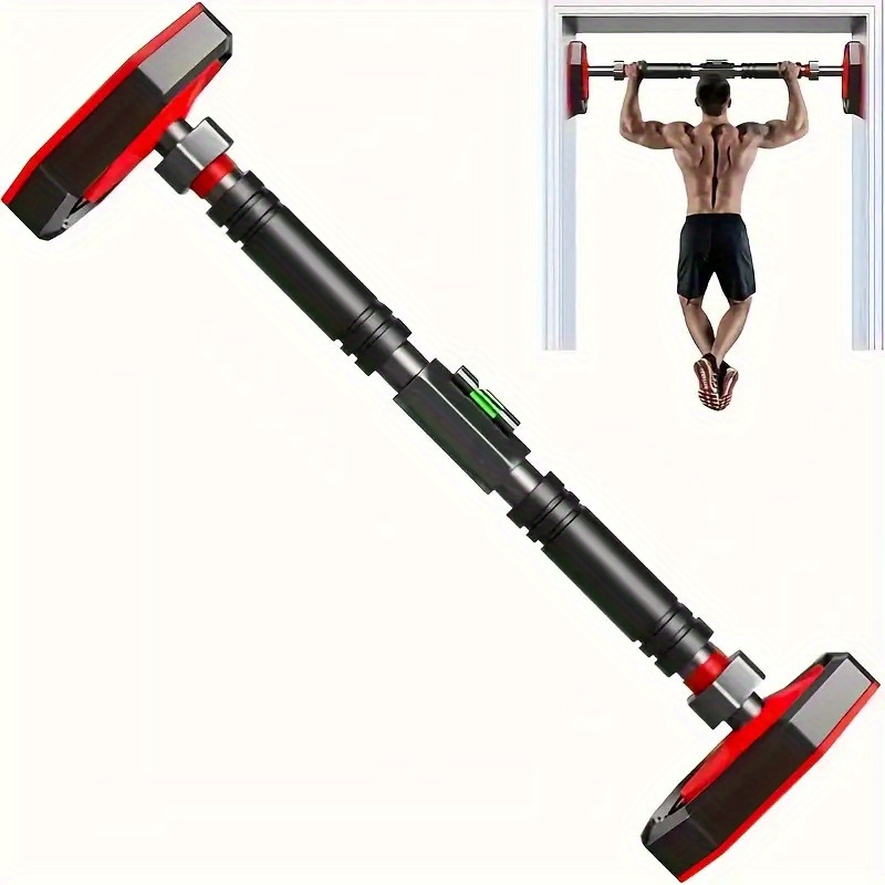TEMU 1pc Heavy-duty -one Home - Adjustable Height & Width , Auto-locking Mechanism, No-drill Installation, Sturdy Black Frame & Non-slip Rubber Grips