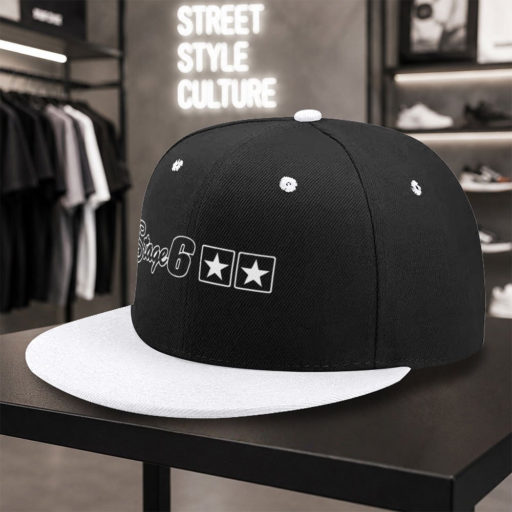 TEMU 1pc 2026 Unisex Flat Brim Baseball Cap Stage6 Outdoor Duckbill Hat Business Travel Sports Casual Classic Versatile Black Hat Ideal Gift
