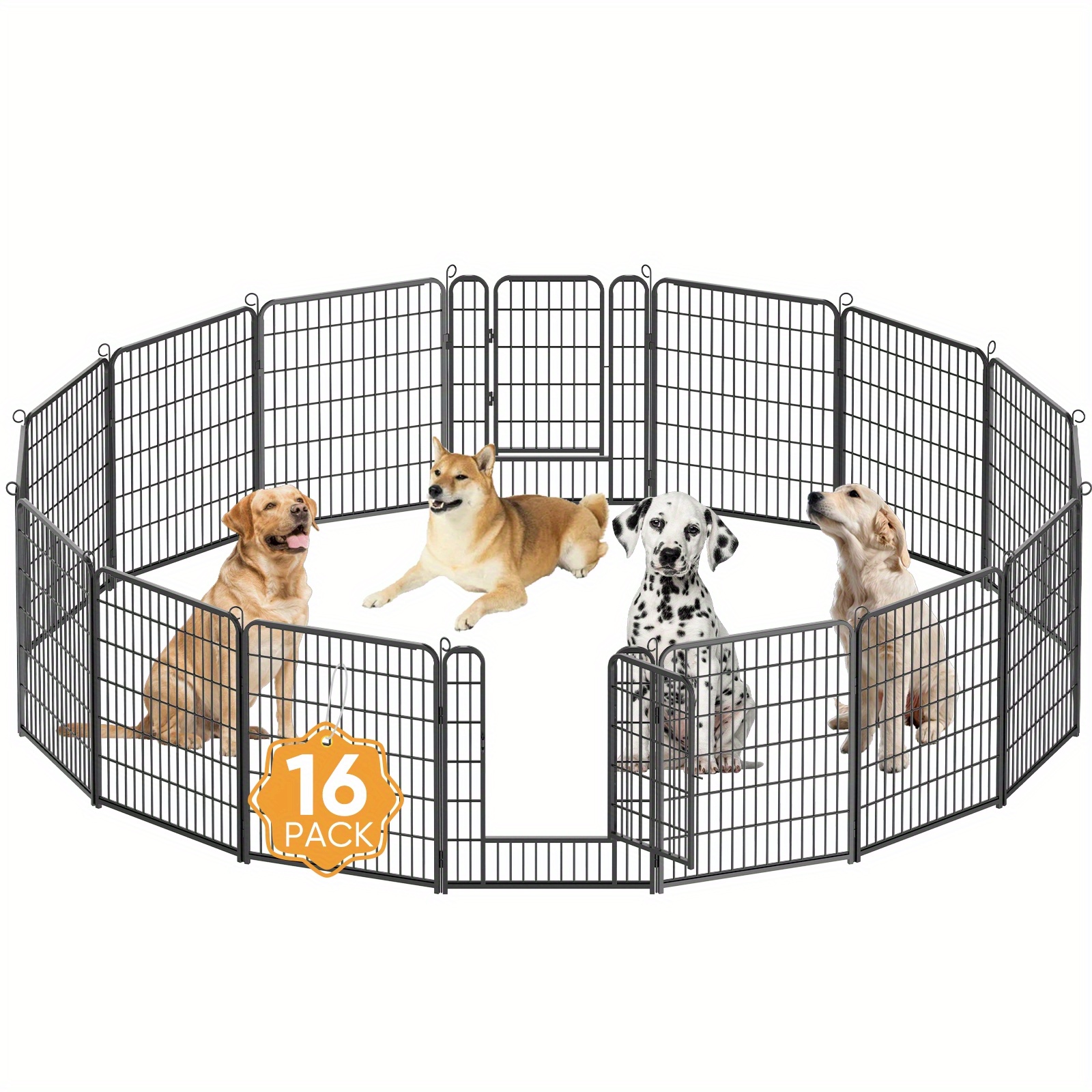 Puppy Playpen, Dog Playpen, 6/8/12/16 Grids Each 80x65cm, Automatic Locking, Flexible And Foldable, Puppy Run With Door, Puppy Grid, Free-range Enclosure Dog, Animal Playpen For Indoor And Outdoor Use