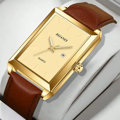 *'s Retro Square Watch with Date Calendar, Quartz Move*t & * Display - Elegant Square Face Business Casual Wristwatch, Compatible for & Casual Outfits *'s Retro Square Watch with Date Calendar, Quartz Move*t & * Display - Elegant Square Face Business Casual Wristwatch, Compatible for & Casual Outfits