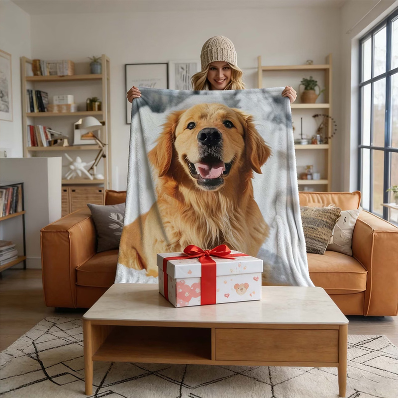 Custom Photo Blanket for Family and Couples, Personalized Gift