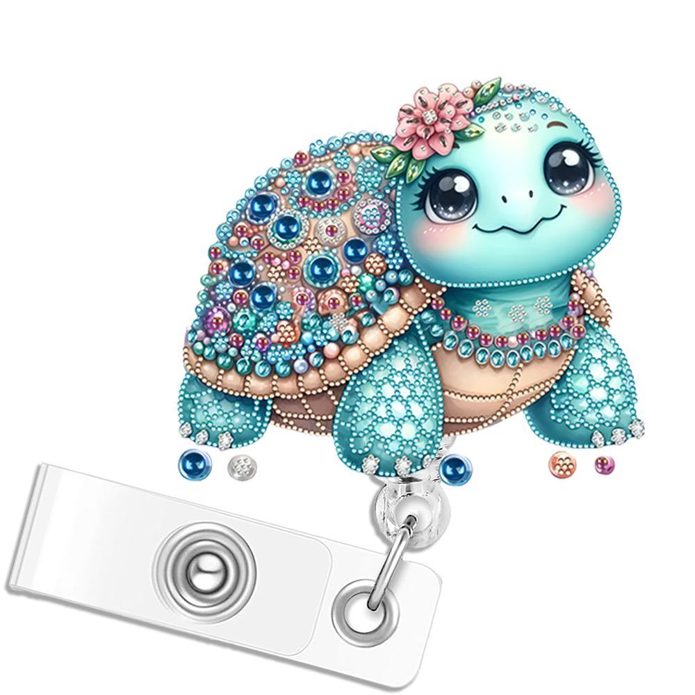 

1pc Shining Turtle Badge Clip Scroll Id Badge , Decorative Id Badge Scroll Suitable For Office Staff, Nurses, Teachers, Students,