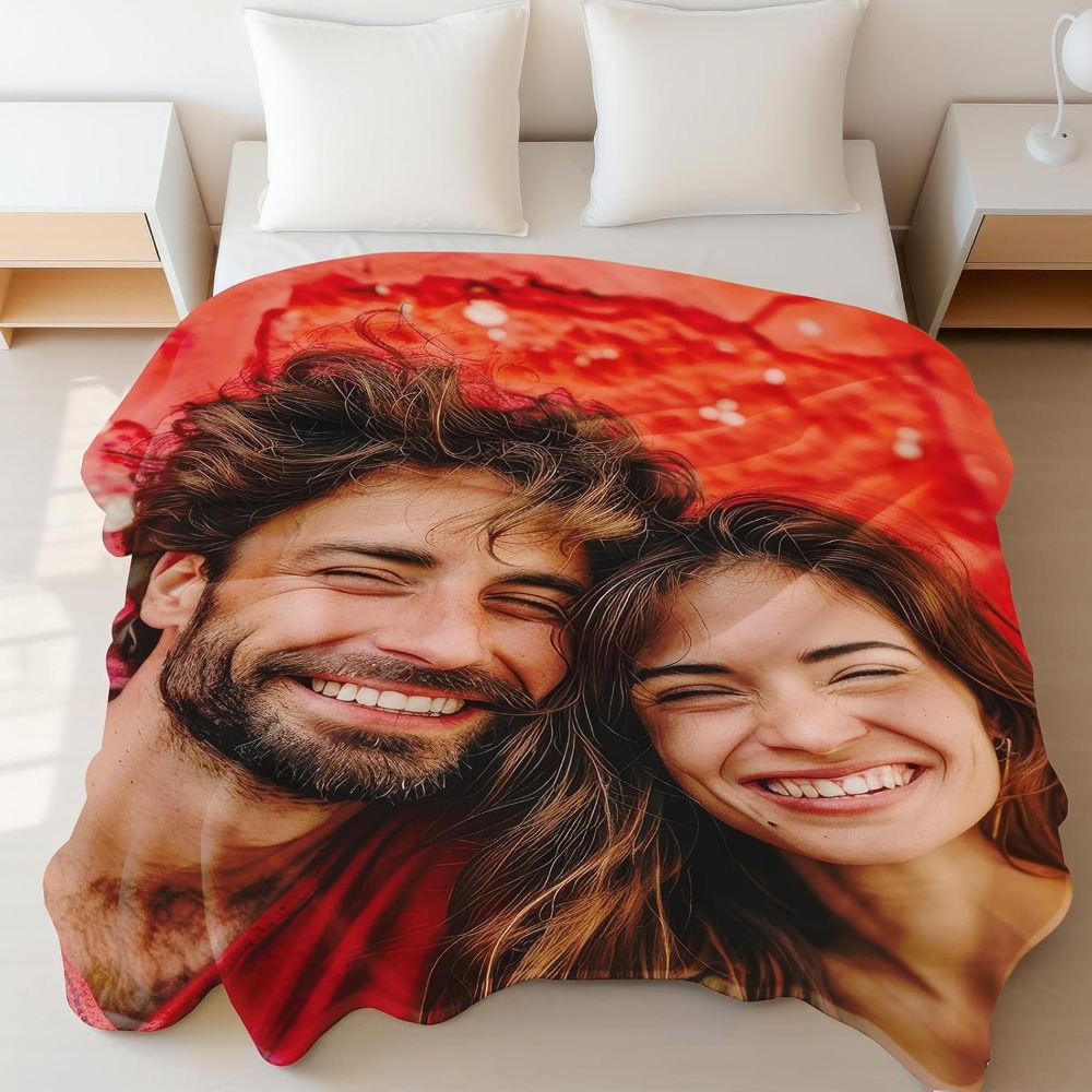 Custom Blanket with Picture, Personalized Throw
