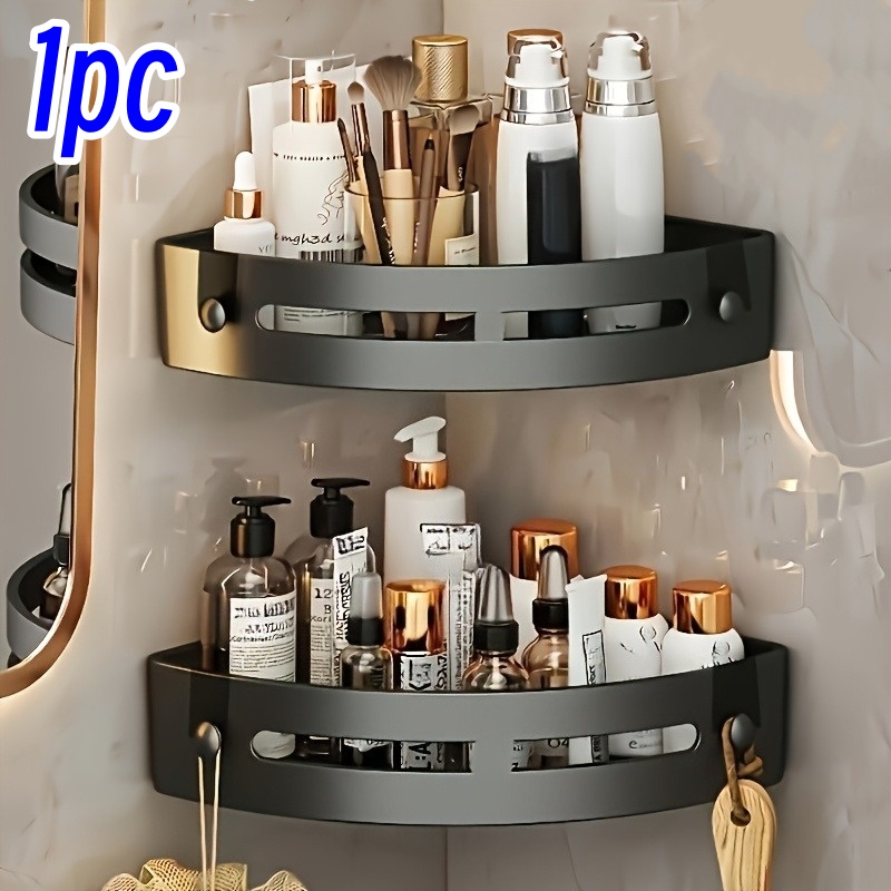 TEMU Étagères d'angle pour salle de bain, pas de perçage , support de shampooing perforation, organisateurs de salle de bain, étagère de douche,