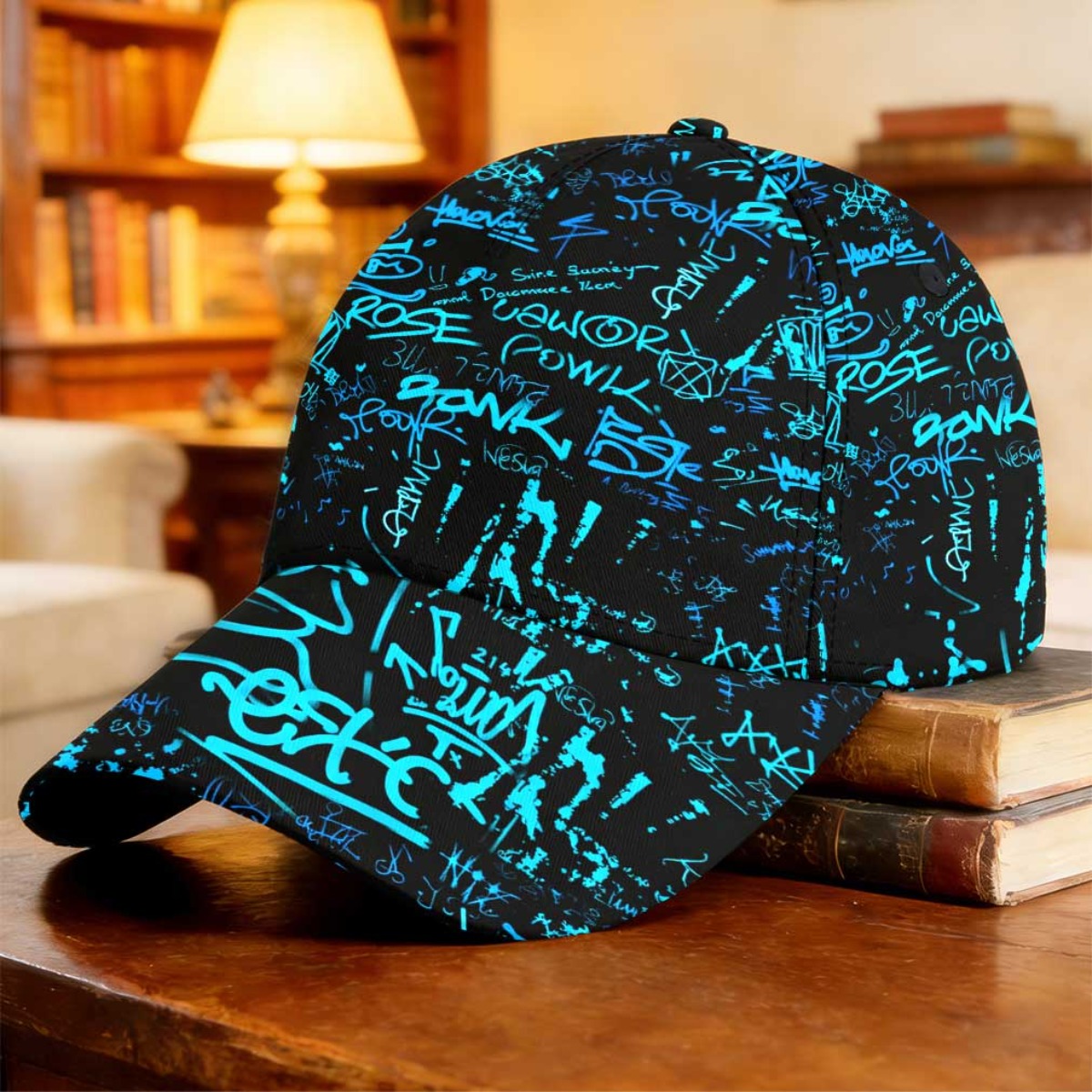 TEMU Casquette de baseball rétro graffiti néon 1 pièce à 5 panneaux et néon, adaptée pour le skateboard, la mode , , de pêche, de des Pères -
