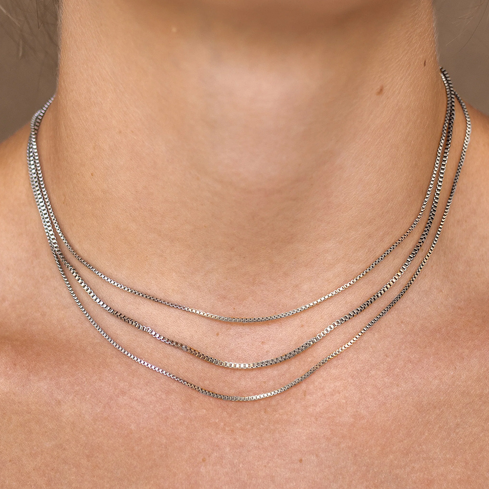 Adjustable Stainless Steel Box Chain Necklace