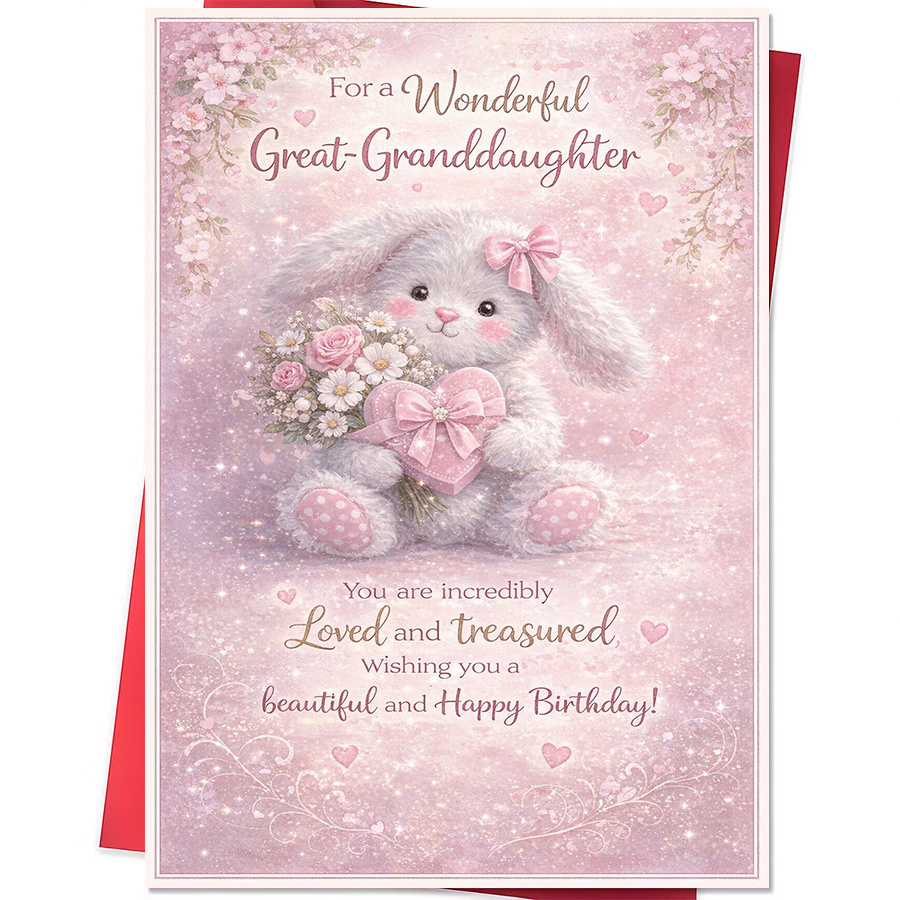 TEMU 1 Greeting Card + 1 Envelope1pcs Greeting Card For Grandparent To Send To Great Granddaughter On Her Birthday With And
