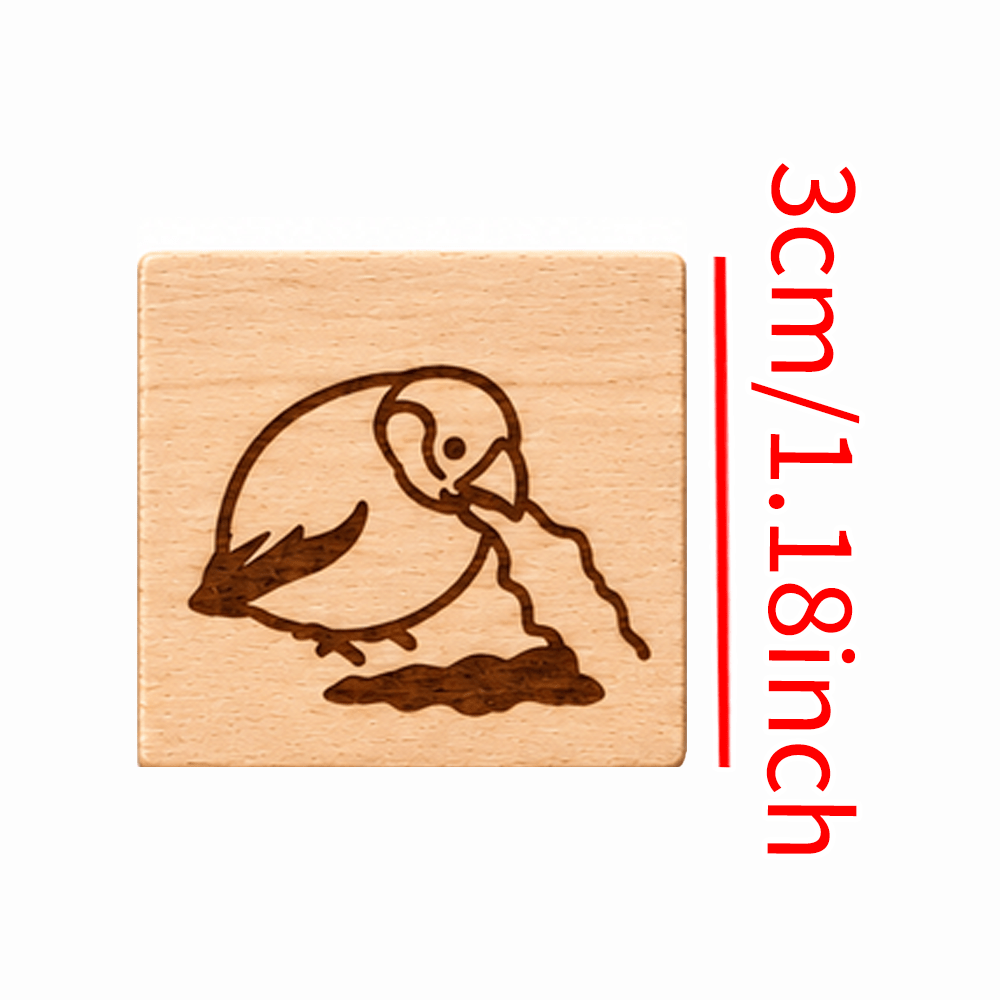 6pcs Animal Little Bird Wooden Stamps for Crafting