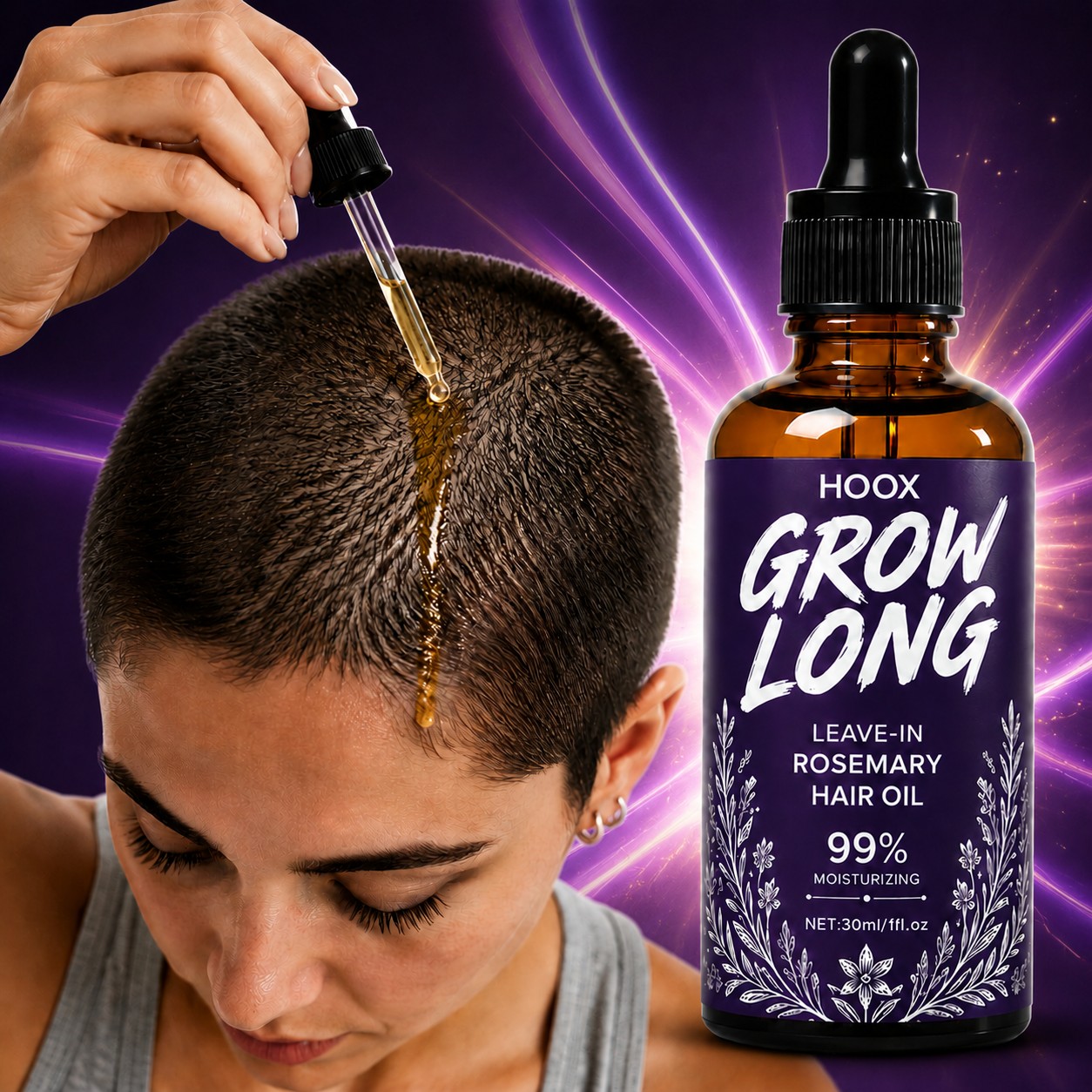 Rosemary Super- Serum, Moisturizes And Promotes Plump Bald Areas, Contains Rosemary, Biotin, Suitable For Uneven Thinning Hair In Bald Areas, Using Hair To Look And Thick Revitalizes