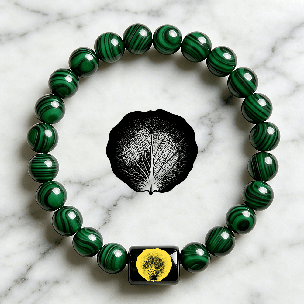 Beaded Bracelet with Leaf Pattern, Boho Style