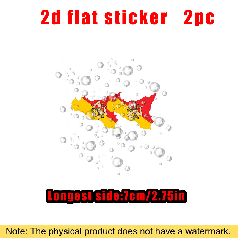 TEMU 2pcs Sicily Flag Decals - Matte Vinyl Stickers Suitable For Laptops, Trucks, Motorcycles, Windows, Tablets & Cup Decorations - Sicily Themed