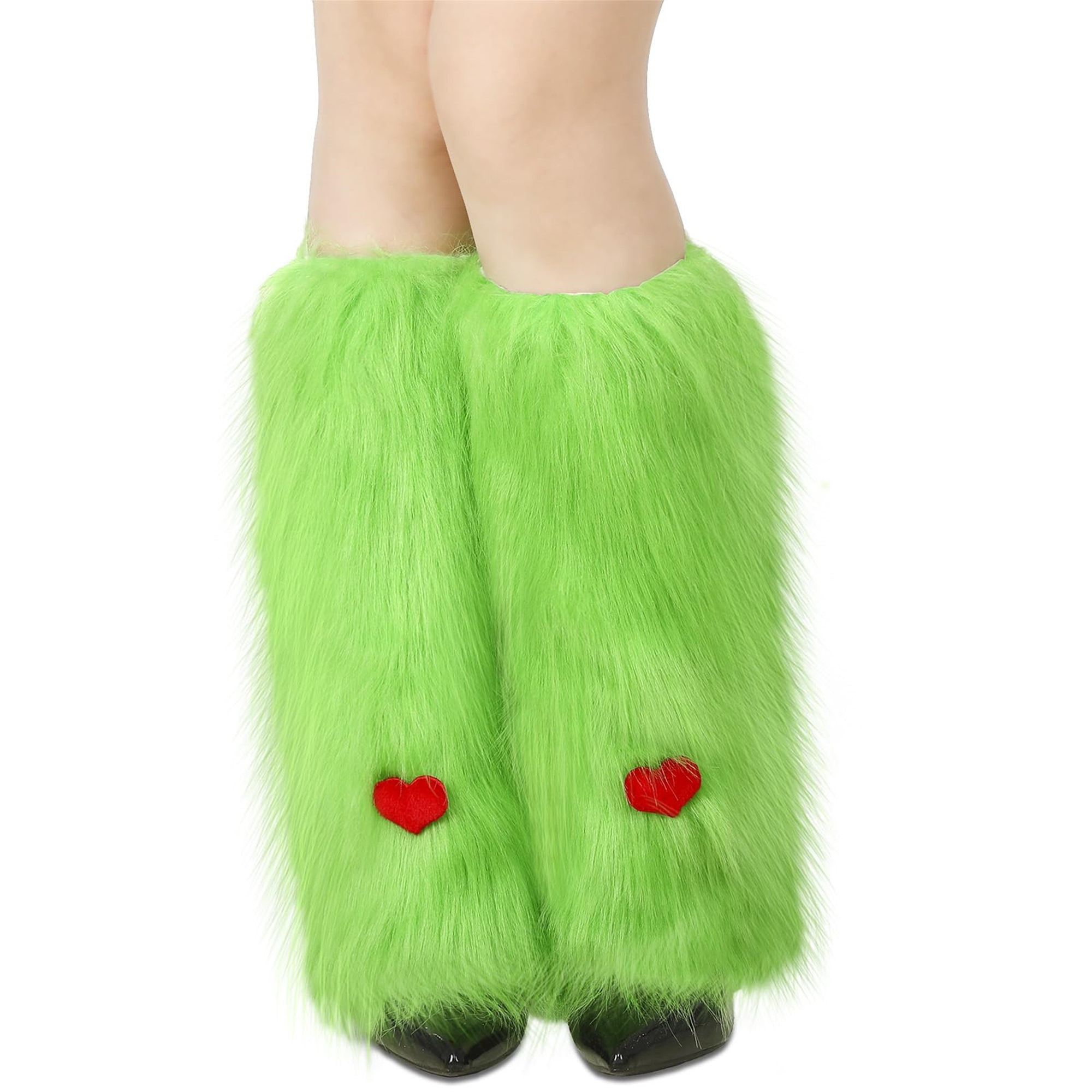 Christmas Green Monster Accessories Set Women\'s Santa Hat Fuzzy Leg Warmers Dr. Seuss The Grinch Kid main image 3