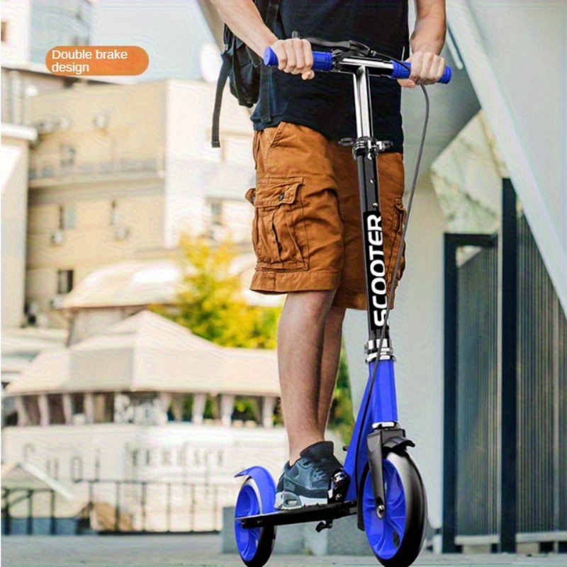 Resim 10 Sahne Katlanır Scooter - Yetişkinler ve Gençler İçin Uygun, Ön Frenli ve Şok Emici Sistemli, Hafif Şehir İçi Elektriksiz Kaykay, Mat Ayak Pedleri, Beyaz/Yeşil/Mavi/Mor Renk Seçenekleriyle 