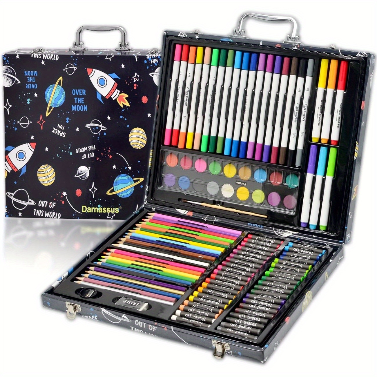 

Deluxe 132pcs Art Set With Storage Case - Professional Coloring & Drawing Kit For All Skill Levels, Non-toxic, Travel-friendly - Ideal Christmas Gift, Room Decor