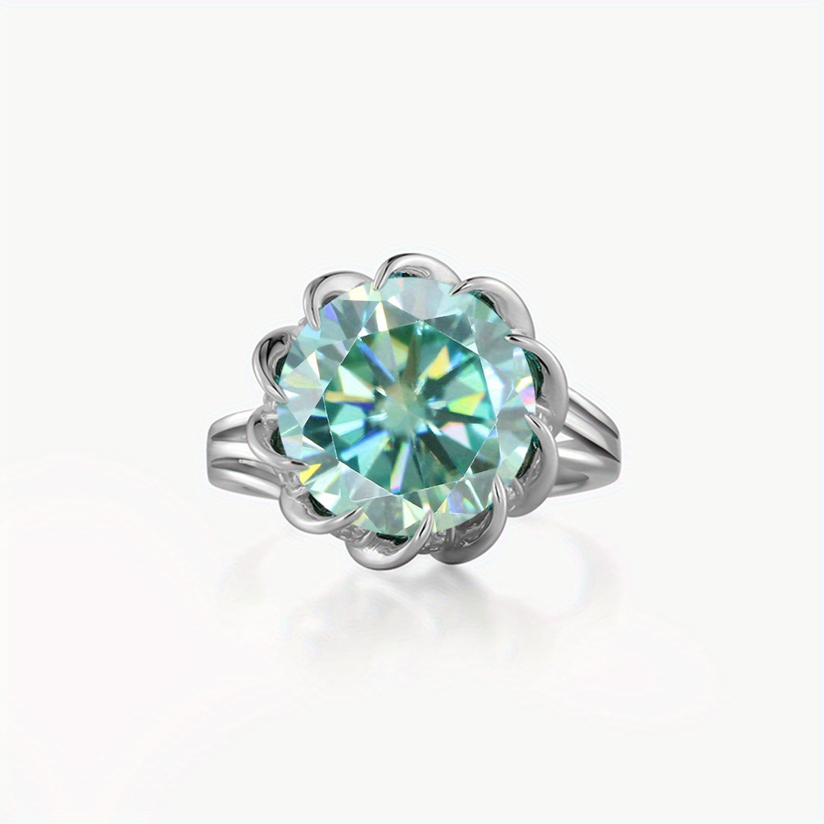 Moissanite S925 Silver Lotus Wedding Ring