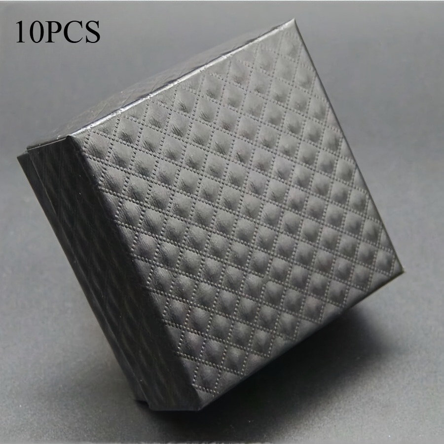 TEMU 10-teiliges Schmuckkästchen-Set, karierte Schmuckverpackungsbox, silbrige Schmuck-Halsketten-Box, Aufbewahrungsbox für Ringe Steckerohrringe -