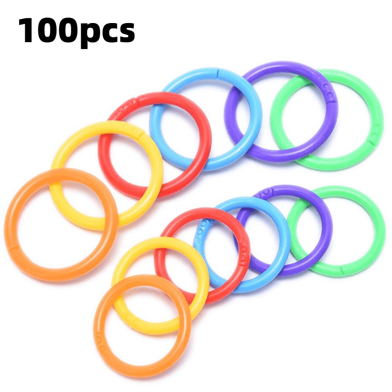 TEMU 100pcs Random Color Plastic Loose-leaf Ring Album Loose-leaf Ring Loose-leaf Office Supplies