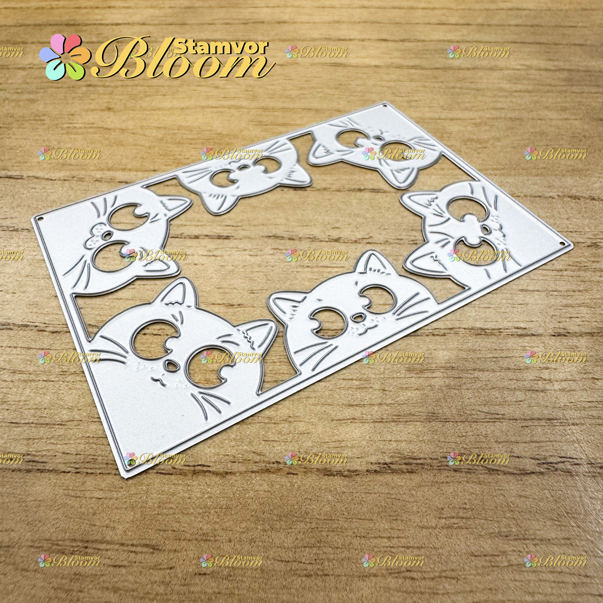 TEMU Original Lovely Cats Square Frame Carbon Steel Cutting Dies Diy Scrapbooking Metal Die Cuts For Card Making Paper Craft Embossing Cutting Die