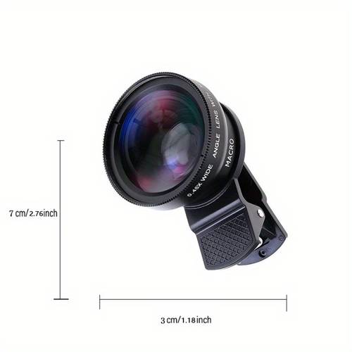 1 in 1 clip on cell phone camera lens kit 37mm 0 45 angle macro lens for smartphones 49uv angle and macro lens for photography