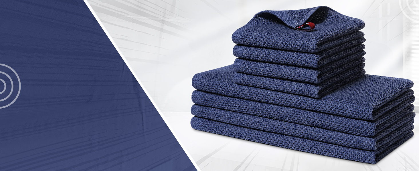 100% Cotton Dish Cloths for Washing Dishes, 8/10/12 Pack Soft Absorbent Kitchen Towels And Dishcloths Sets, Quick Drying Dish Rags 30.48X30.48 cm And 33.02 X 71.12 cm