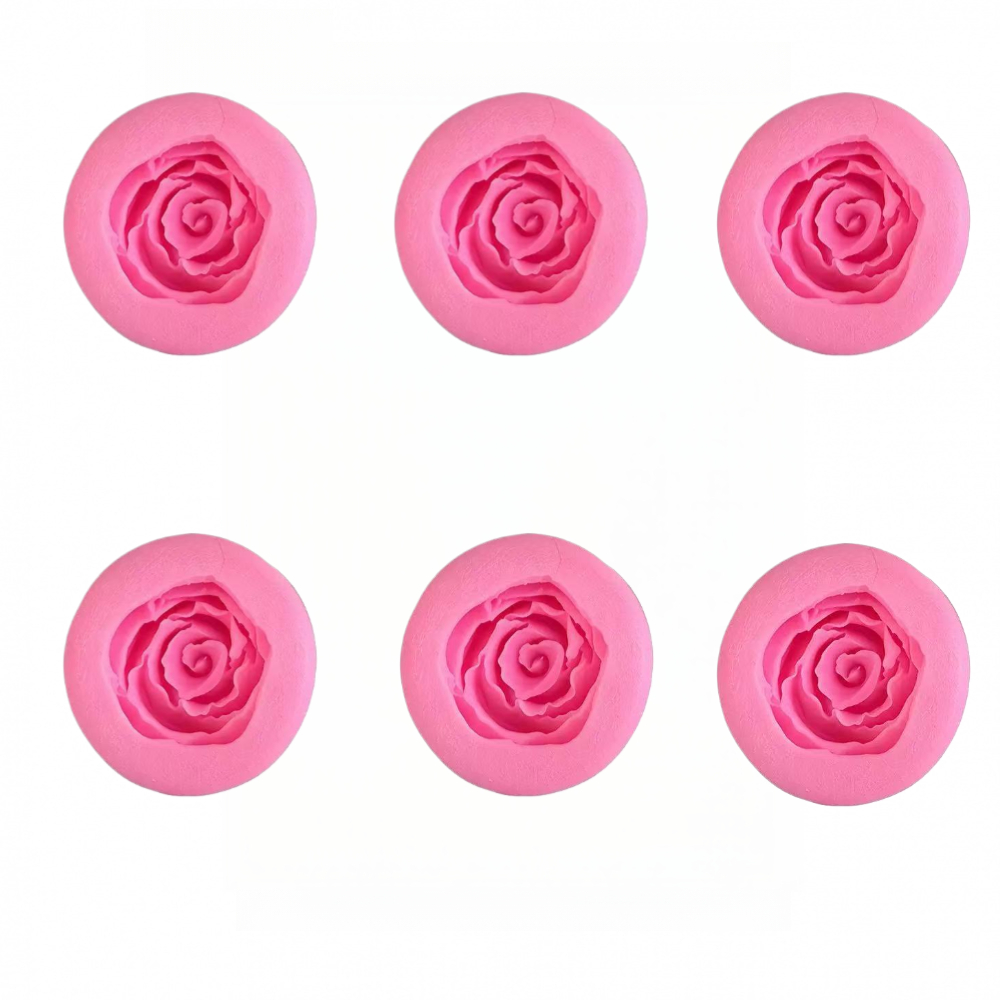 TEMU Set de 6 moldes de silicona mini de rosas, ideales para decoración, arcilla, jabón, fabricación de velas perfumadas, moldes para fundición de