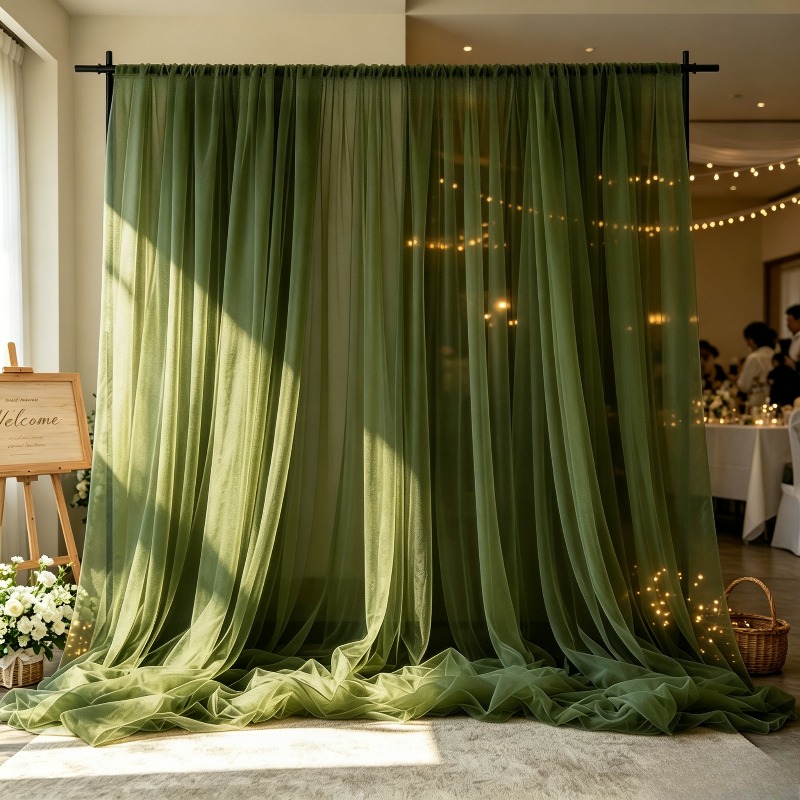 TEMU 1pc Large Size, Olive Green, Lake Blue, White, Watermelon Pink, Orange, Raspberry, Light Green, Navy Blue, Sage Green, Tulle Wedding Arch Tulle