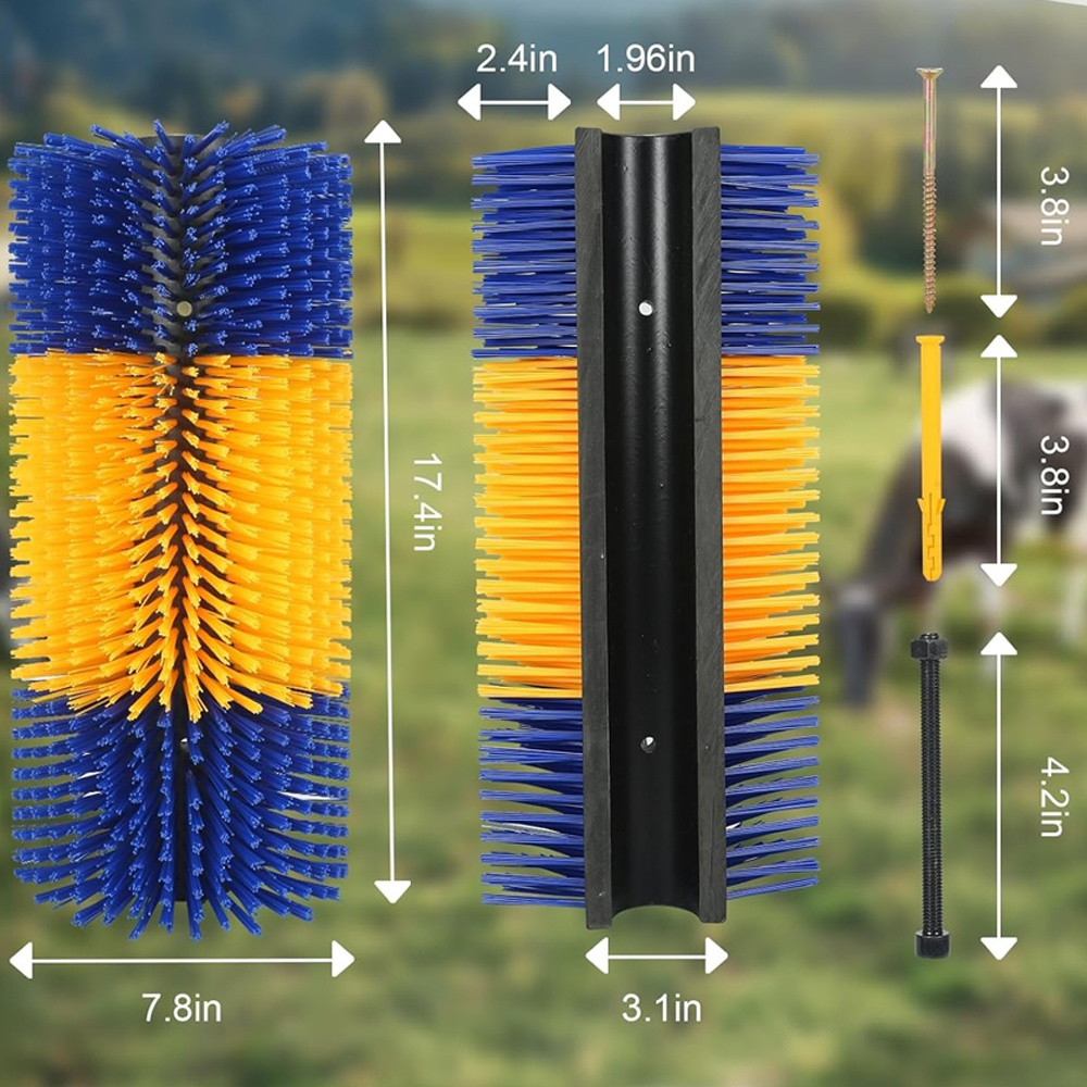 Set Of 2 Premium Nylon Cleaning Brushes Featuring A Massage Function, Suitable For Cows, Horses, Goats, And Other Livestock. Designed For And Versatile Applications