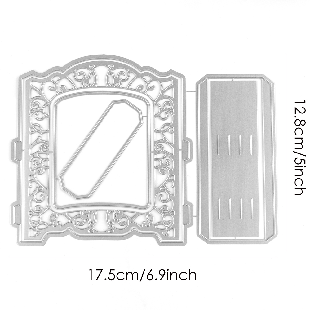 TEMU Retro Arched Lace Hollow Three-dimensional Storage Box Or Greeting Card Decoration Frame Metal Cutting Dies Embossing For Diy Scrapbooking