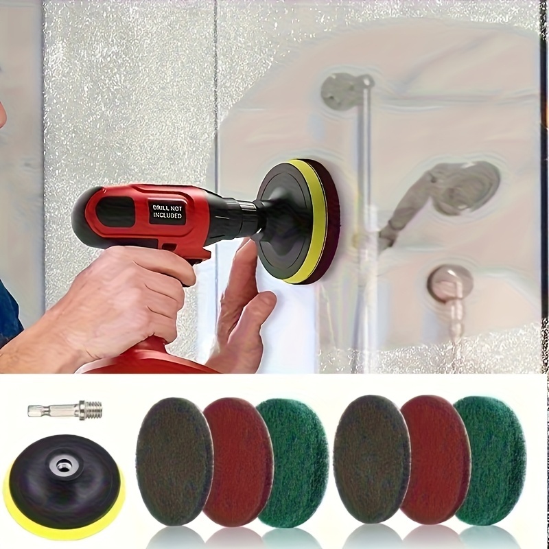 8pcs Heavy-duty Bathroom And Kitchen Cleaning Set With Scrubbing Pads- Reusable, No Electricity Required, Ideal For Walls, Floors, Cookware, And Metal Polishing
