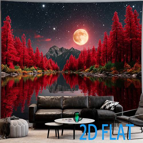 2d flat 2d flat 2d flat banner 1 of the starry sky and trees theme background living room office bar coffee shop national day graduation festivals birthday wedding home decoration event party background