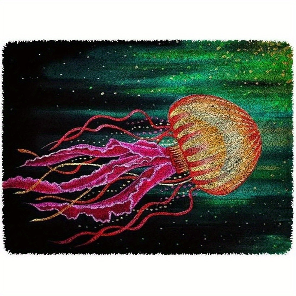 Large Jellyfish DIY Latch Hook Rug Kit for Home Decor