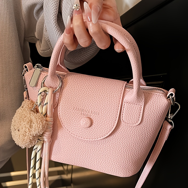 Womens Casual Crossbody Bag Detachable Strap Free Teddy Bear