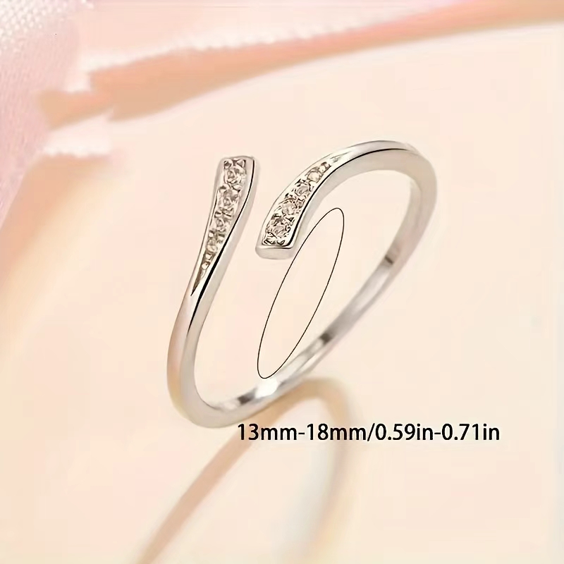 1pc Fashion Exquisite Elegant 925 Silver Plated Rings with an Open Design, Making Them the Best Choice for Gifts During Ramadan, Easter, New Year, Valentine' s Day, and Birthdays