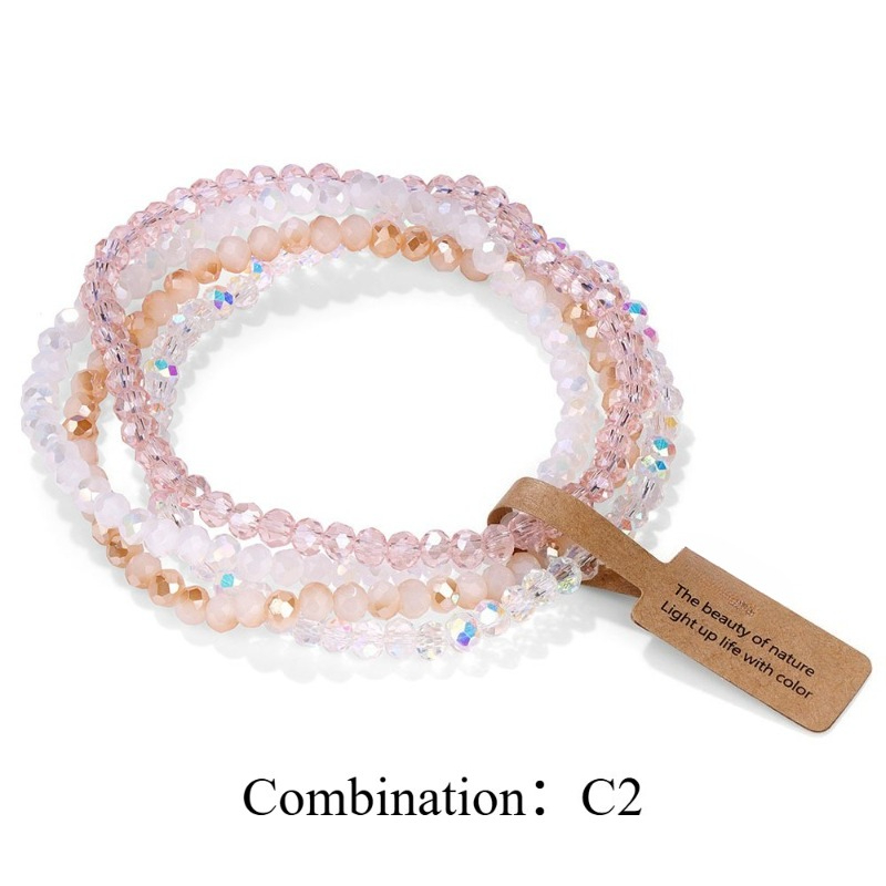 4pcs Gradient Elastic Bracelets, Stackable and Detachable
