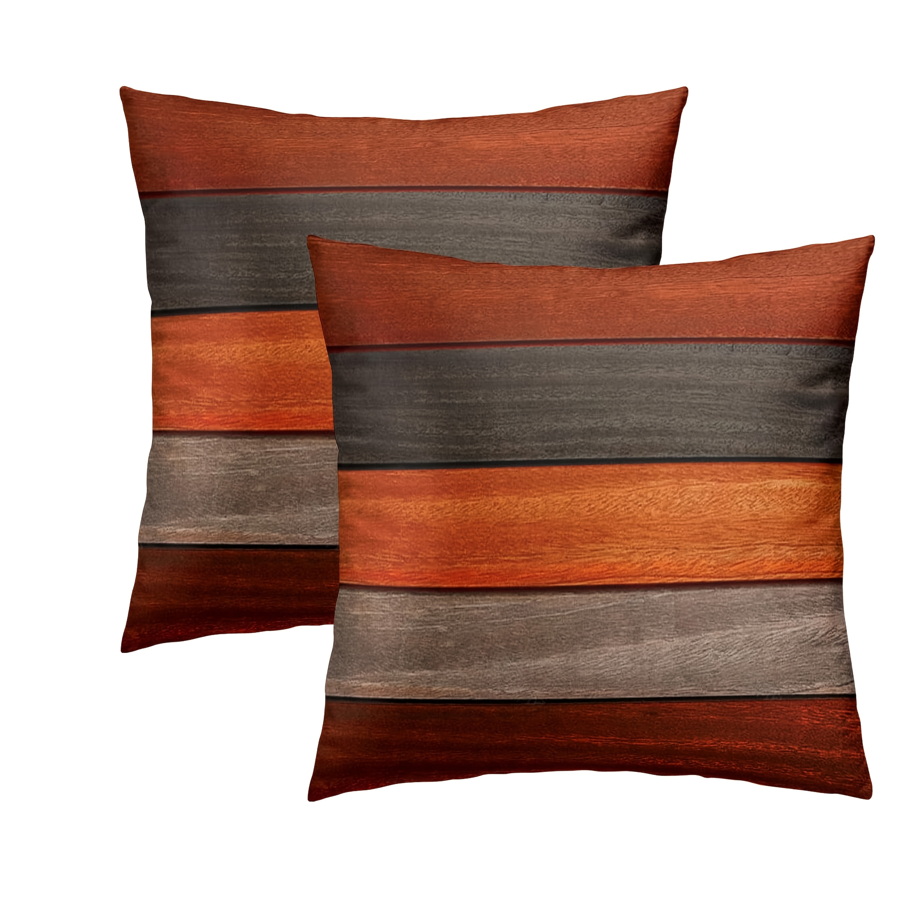 TEMU 2pcs Wooden Printed Pillowcase Cushion Cover, Sofa Chair, Bedroom And Office Decoration, Suitable For Indoor And Outdoor Use Single-sided
