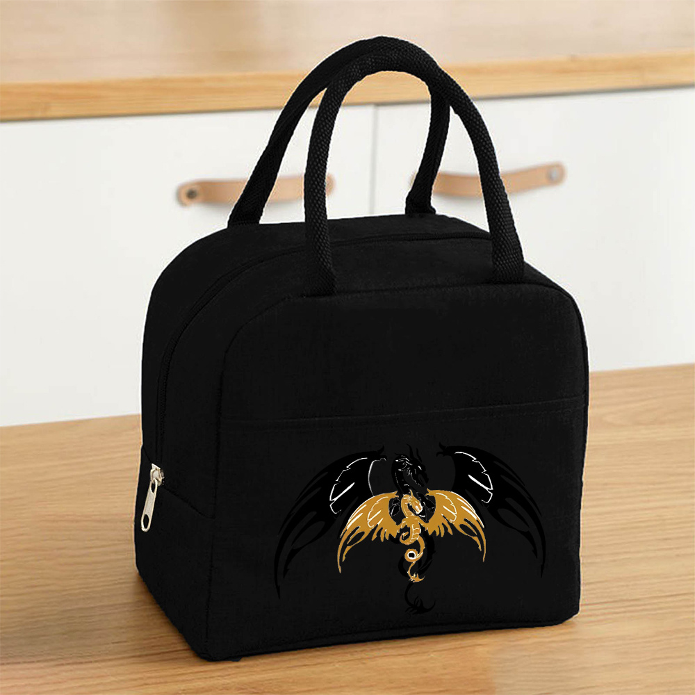TEMU 1pc Of A Themed Lunch Bag Featuring A Fourth Wing Dragon Rider, Designed For Work, School, Or Picnics. A Reusable Thermal Lunch Box Safe For