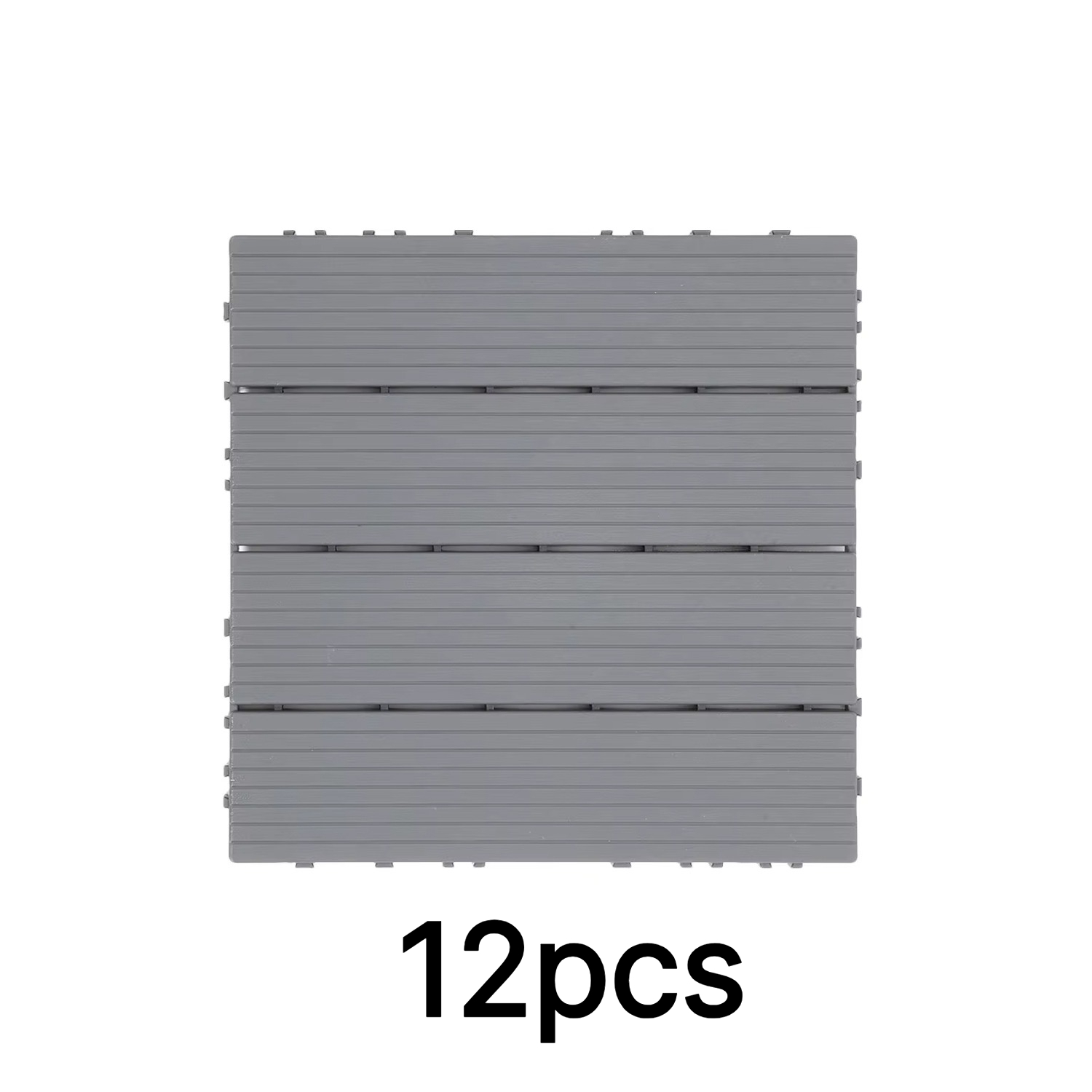 12pcs Plastic Interlocking Deck Tiles Anti-slip Outdoor Flooring Mats For Balcony Patio Yard Decoration