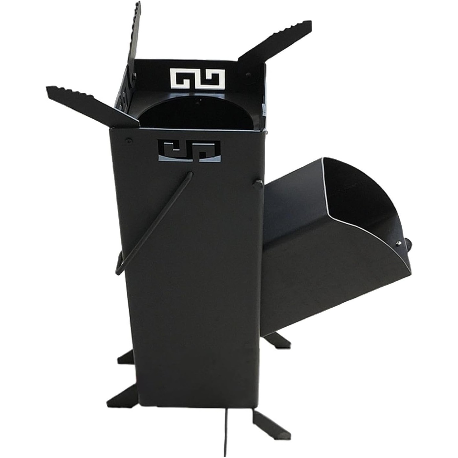 Image of Folding Wood Burning Stove For Camping, Emergency, Bbq, Party, Portable Steel Burner 4.72x4.72x15.75inch