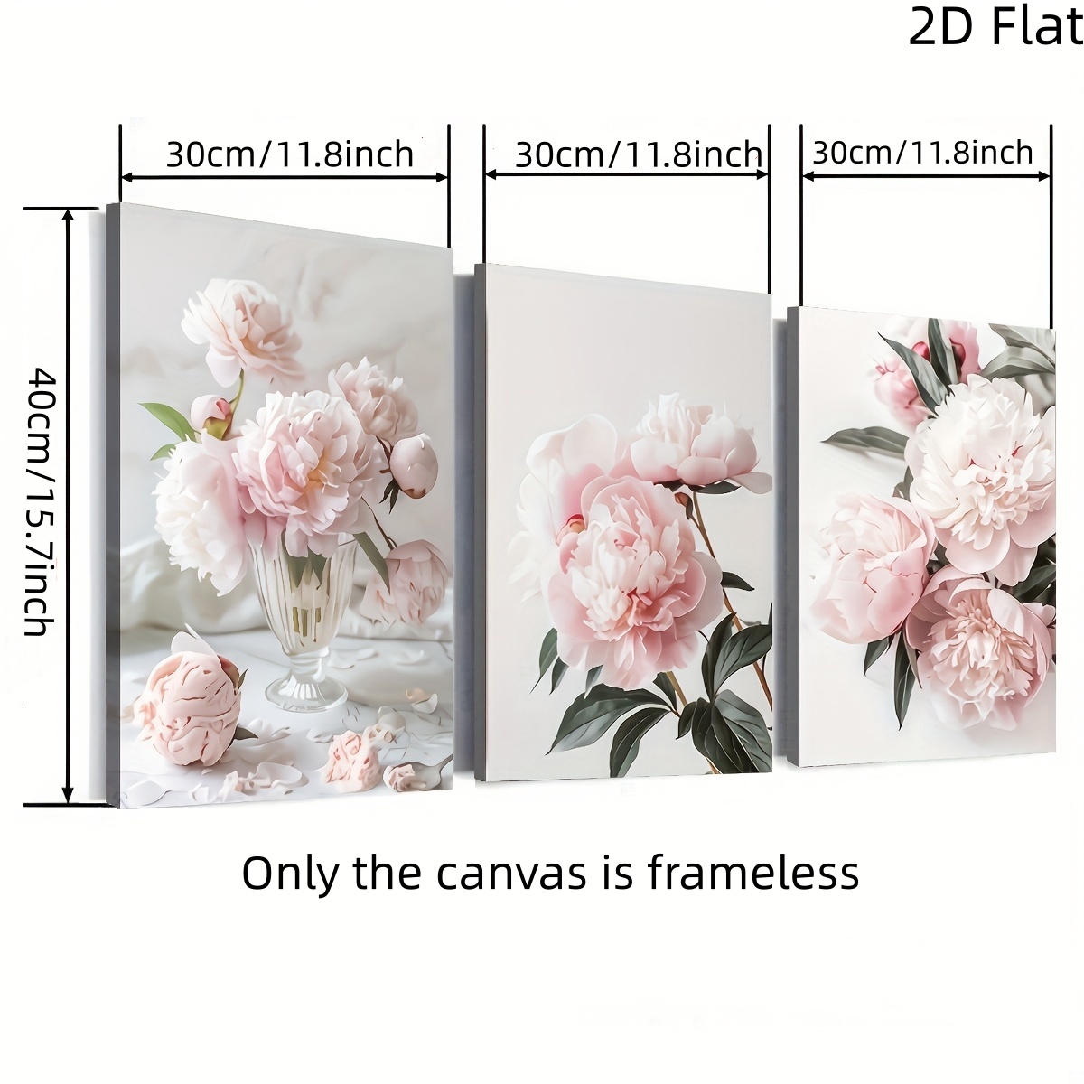 TEMU 2d Flat, 2d Flat, A Set Of 3 Frameless Canvas Prints Featuring , Designed In A Minimalist And Luxurious Nordic Style, Perfect For Decorating