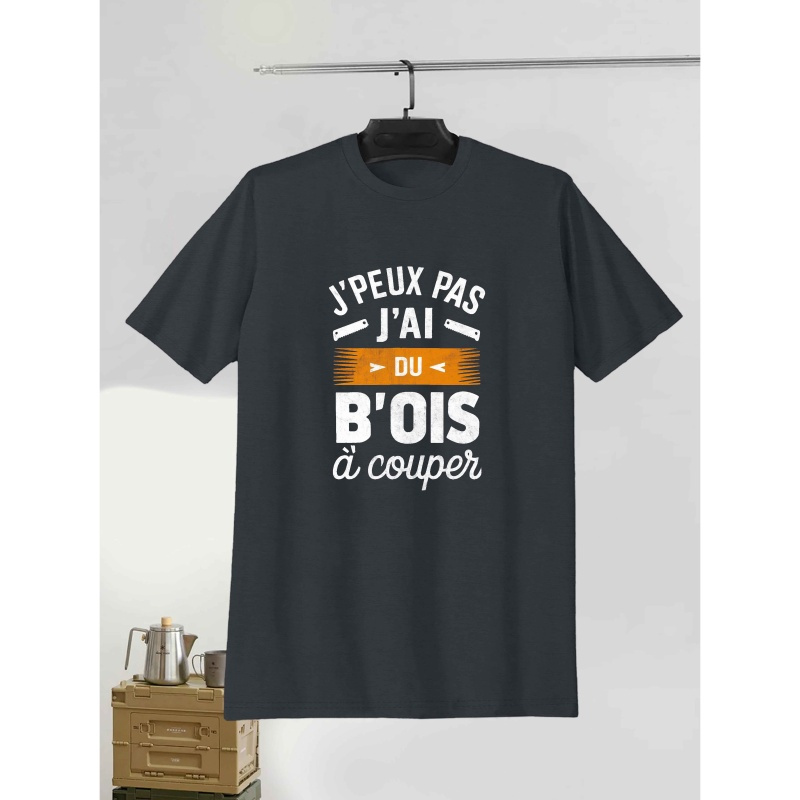 

T-Shirt Décontracté pour Homme à Manches Courtes avec Imprimé Géométrique - Polyester Respirant, Col Rond, Lavable en Machine - pour l'Été