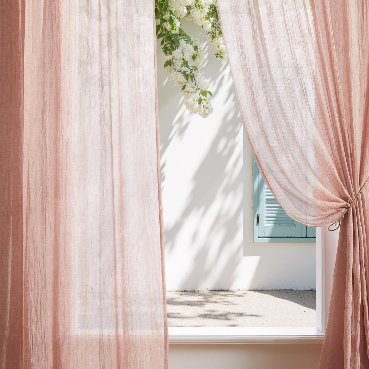 2 Panels Sheer Curtains For & Rod Pocket, Transparent Bistro Window Drapes For Living Room And Bedroom