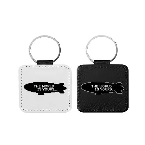 1pc the world is text double sided printed keychain style hand washable creative car key holder