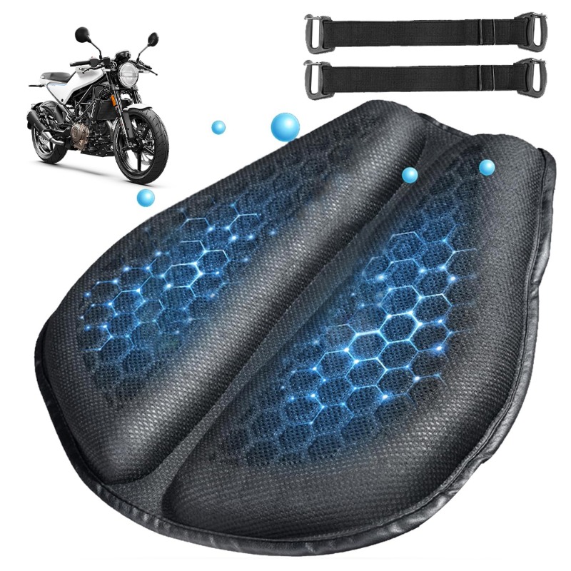 1set Motorcycle Gel Seat Cushion | 3d Honeycomb Design, Breathable, Shock Absorption, Petal-shaped, Applicable, Made Of Thermoplastic Polyurethane