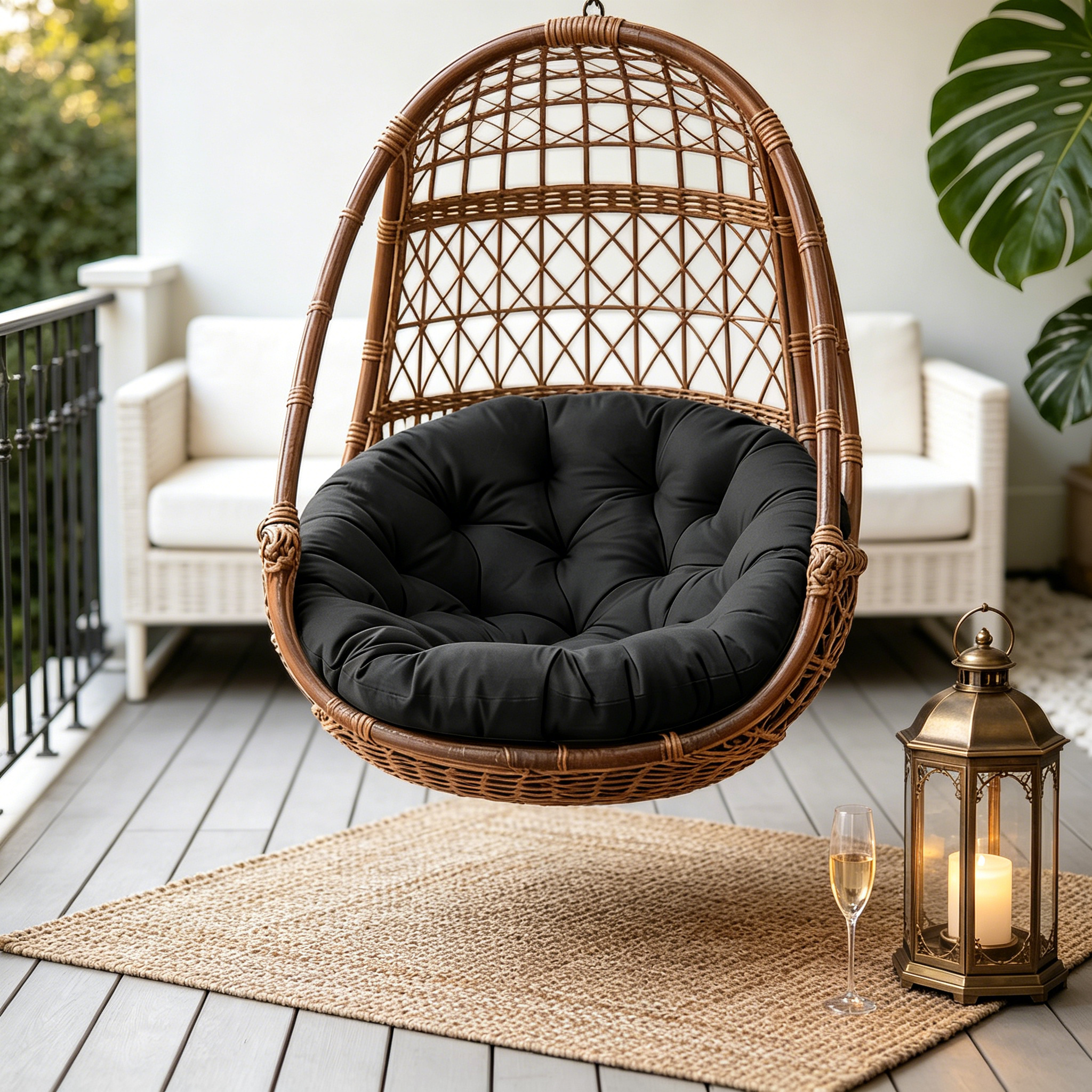 [Outdoor Chair Cushions] Outdoor Patio Seat Cushions, Round Chair Cushions, Fully Filled, Strong Support, Warm, Breathable And Comfortable, Thickened Hanging Chair Cushions, Recliner Cushions, Stylish Outdoor Decorative Chair Cushions (Cushions Solely)