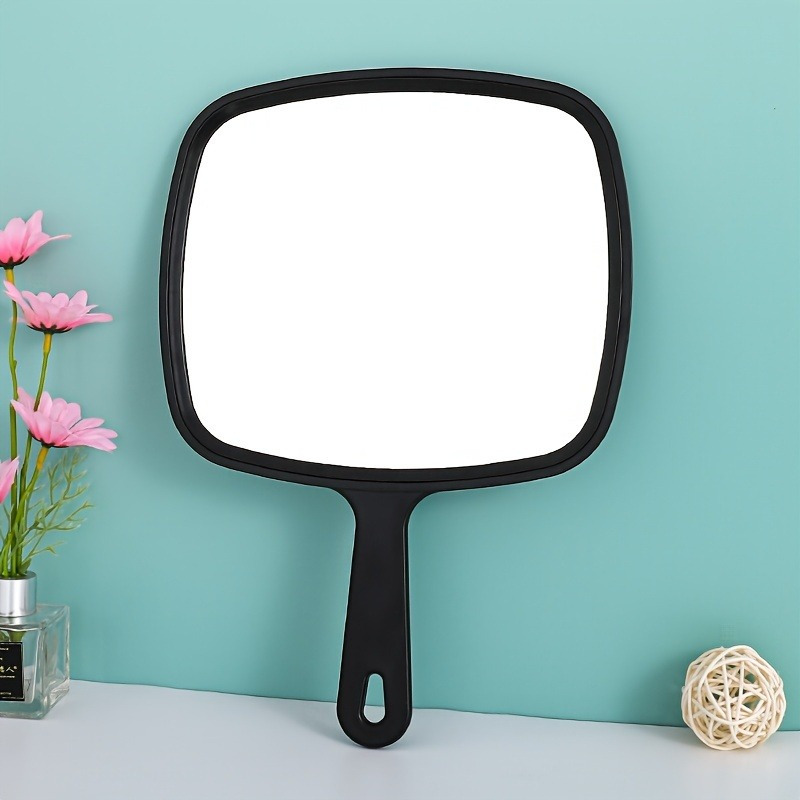 

Large Handheld Hairdressing Mirror With Handle, Hd Clarity, No Magnification, Suitable For Barbers And Home Use