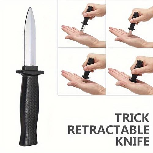 magic tricks retractable knife plastic telescopic dummy knife for performance no electricity required magic props without feathers or banknote props
