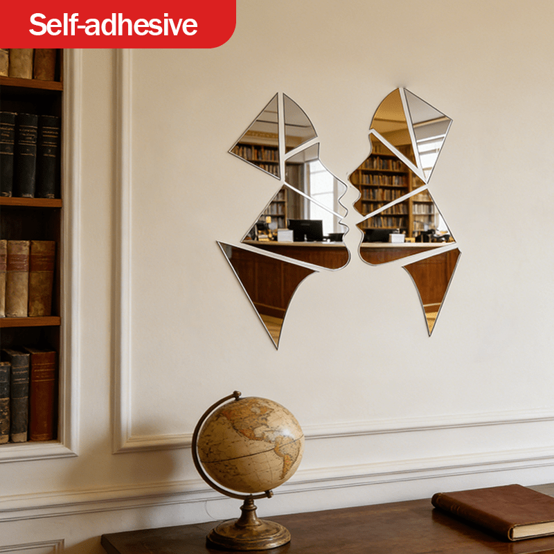 Elegant Acrylic Combination Decorative Mirror for Couples, Abstract Wall Art