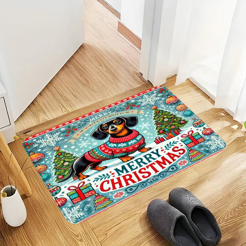 festive christmas dachshund doormat non slip Temu Mauritius