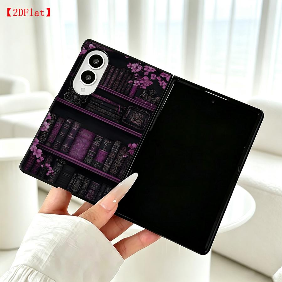TEMU Phone Case: 2dflat Case Suitable For For Galaxy Z Fold 8 Fold8 Phone Cover Flower Book Pattern